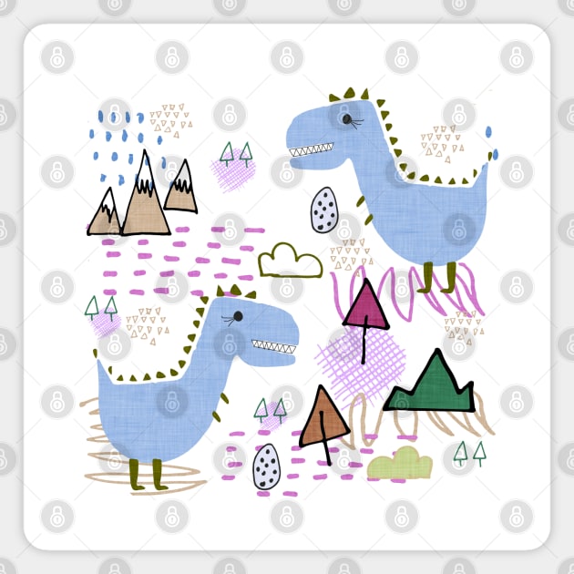 Cool T-rex Fun party Blue Magnet by bruxamagica